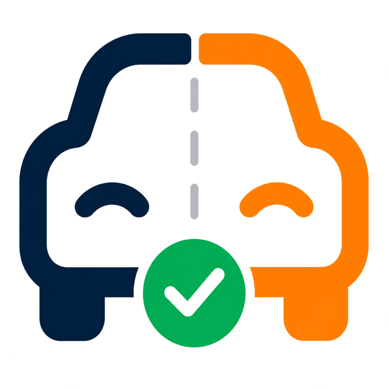 Unser-Auto-Icon auf weißer Kachel für den Home-Bildschirm